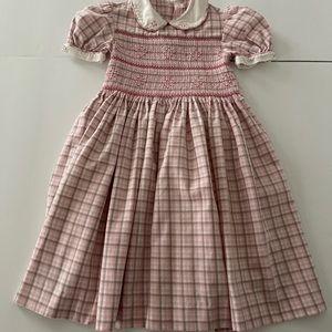 Bois de Rose Pink Plaid Smocked Dress Sz 6